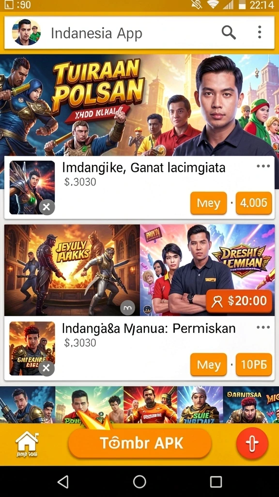 Tangkapan layar menunjukkan fitur upgrade karakter di menu.