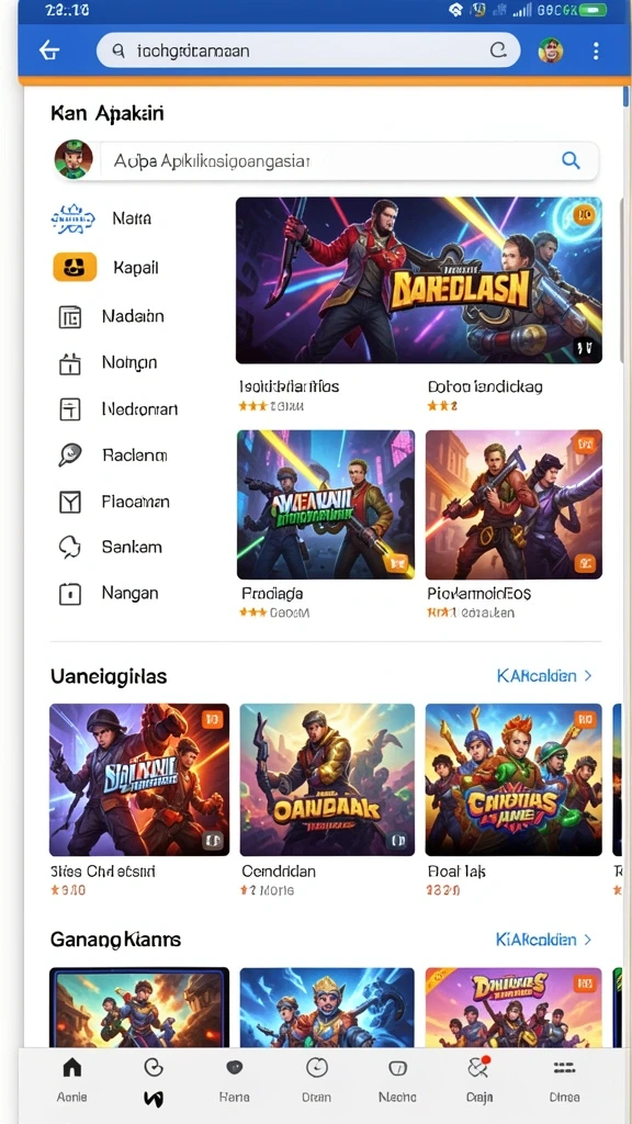 Beragam pilihan permainan menarik untuk dimainkan.