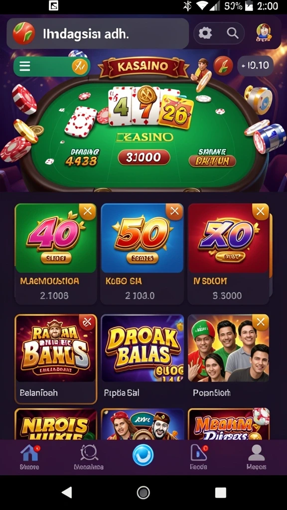 Pemandangan level yang penuh warna dan detail.