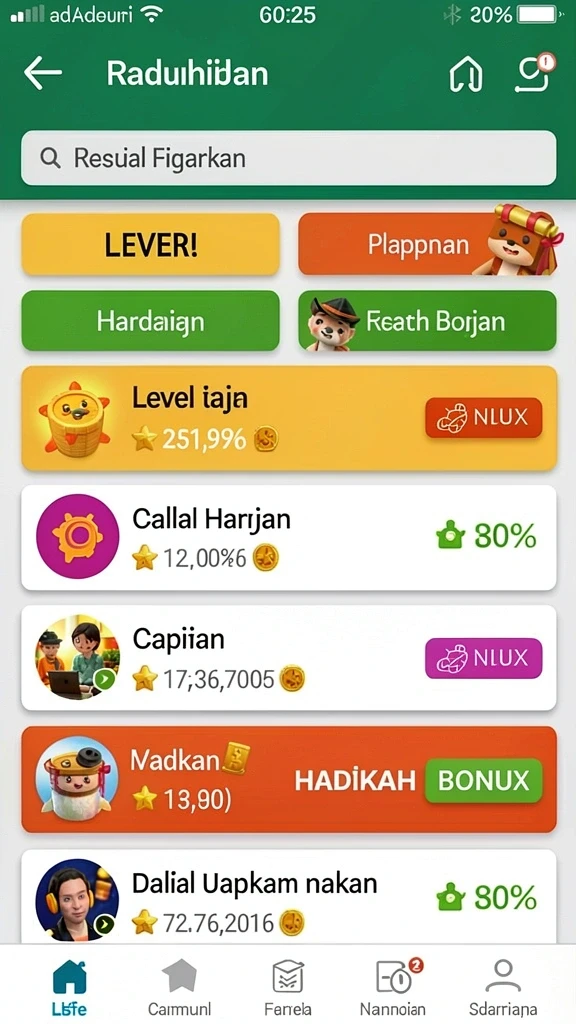 Berbagai pilihan permainan yang seru dan mengasyikkan.