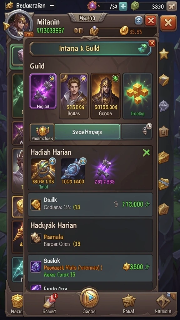 Screenshot menampilkan pilihan permainan yang beragam.