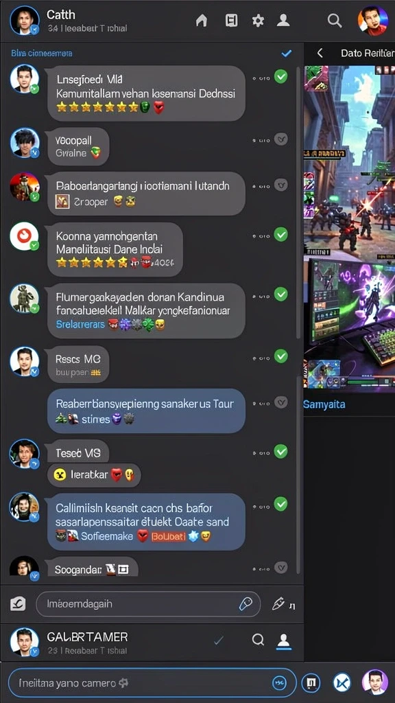 Screenshot menunjukkan interface level baru.