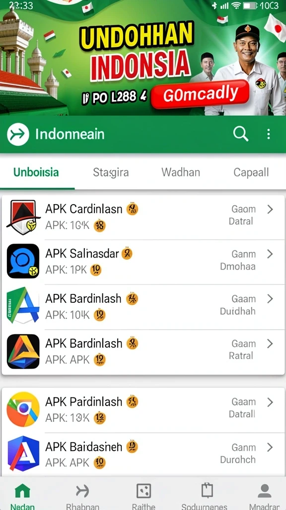 Tampilan karakter dengan desain yang menarik.