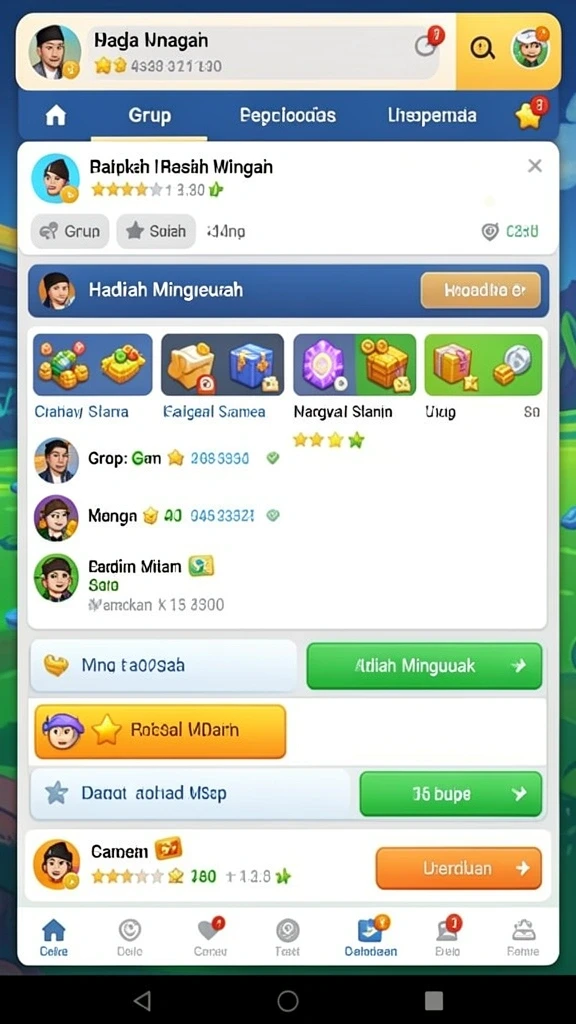 Screenshot yang menunjukkan fitur interaksi antar pemain di LNOVA777.