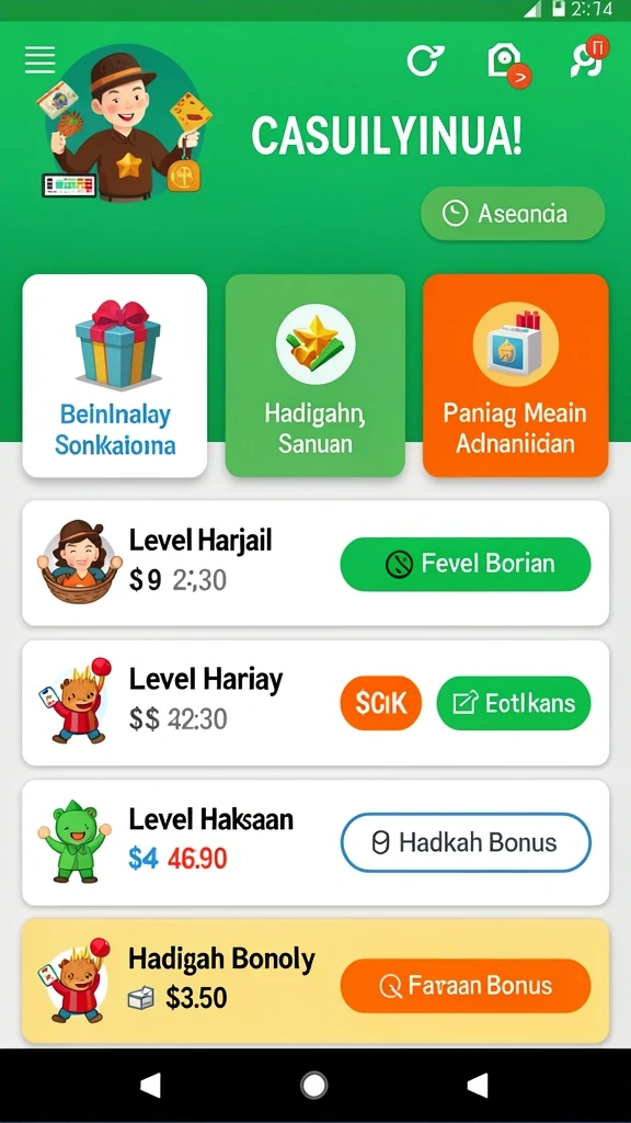 Tampilan layar utama game PP444 yang menarik.