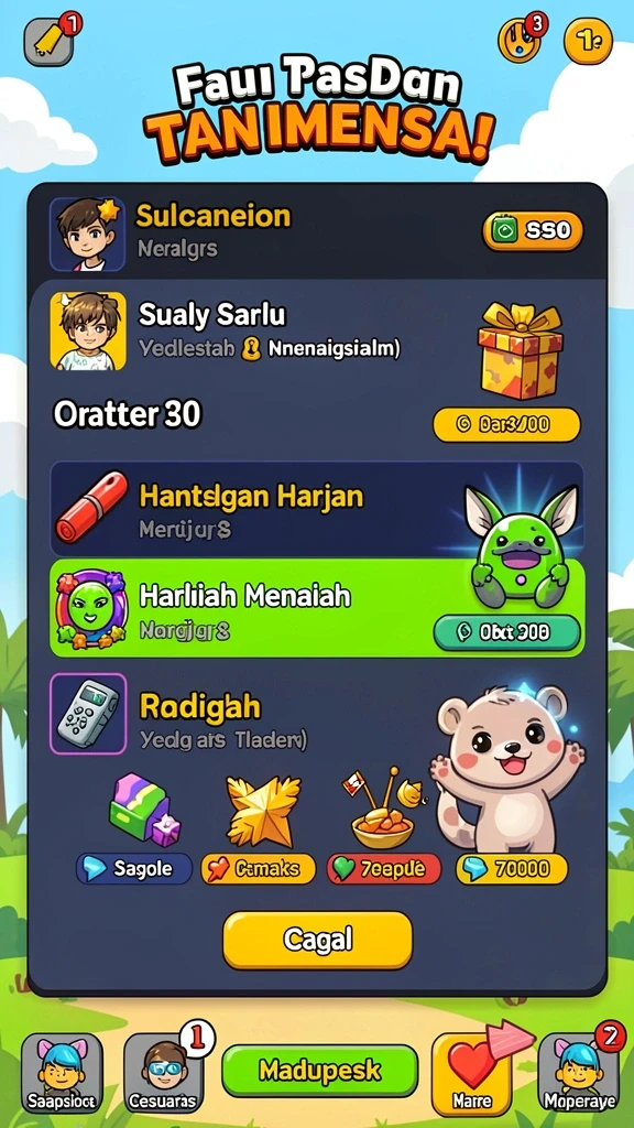 Tampilan awal permainan yang menarik dan intuitif.