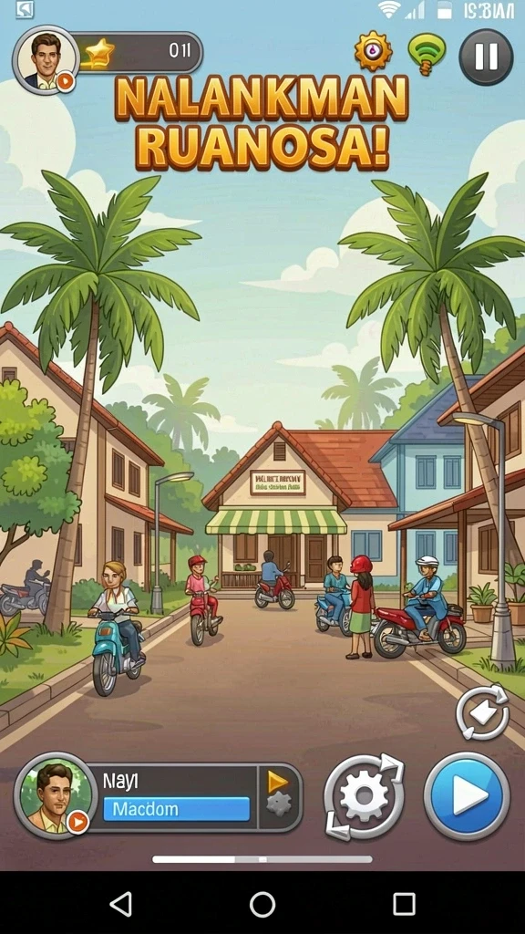Tangkapan layar menunjukkan karakter petualang yang siap untuk beraksi.