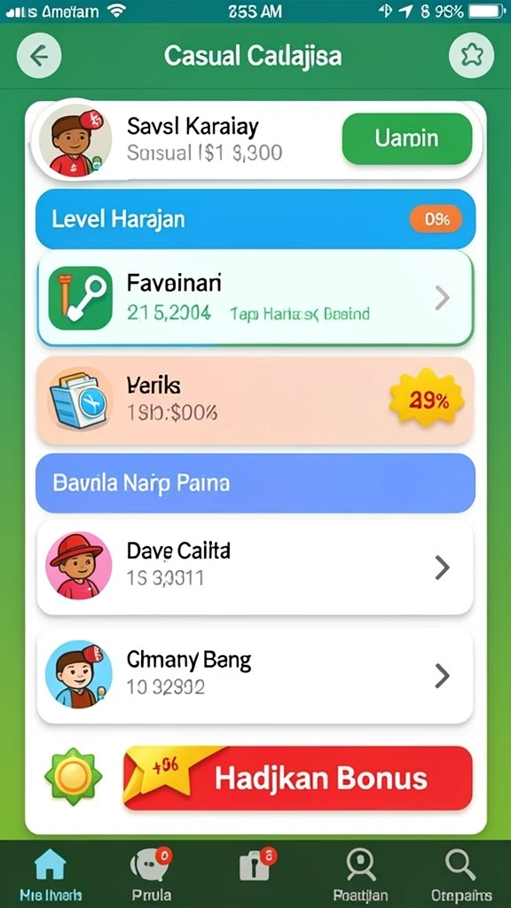 Tampilan menu utama yang intuitif dan menarik.